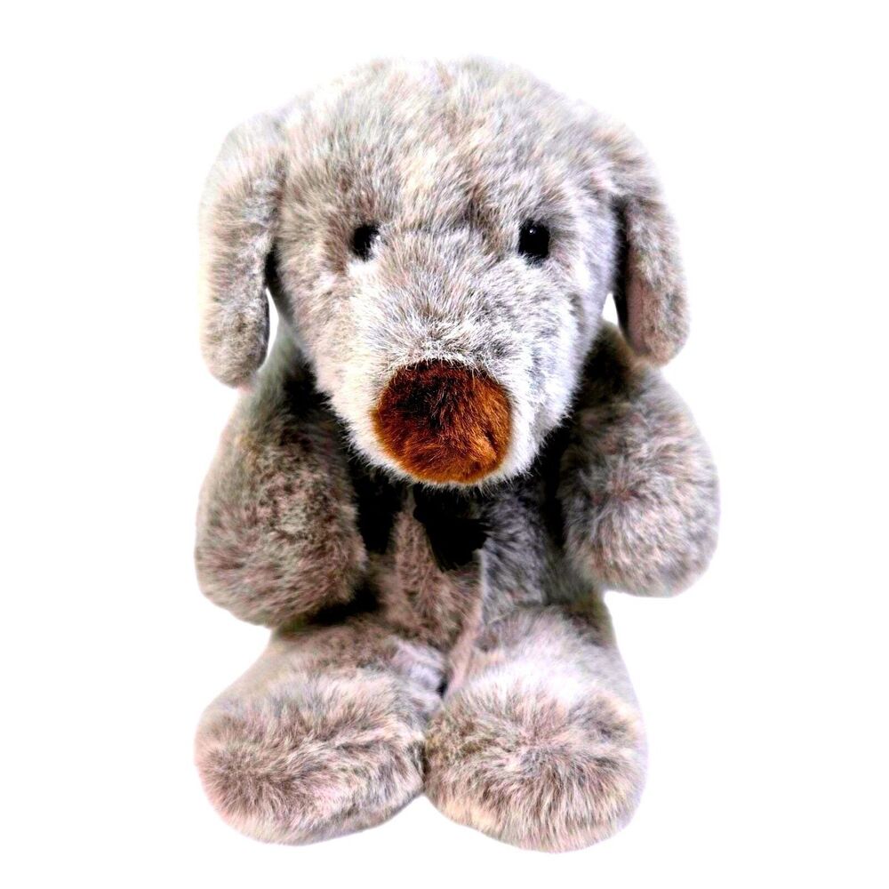 Vtg 1988 The World Of Smile Gray Slouchy Dog Plush Stuffed Animal 12" Korea